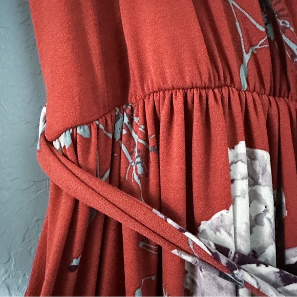 NWOT•Flamingo•Floral Maxi Dress•3/4 Sleeves•Pockets•Size Large - Picture 5 of 11